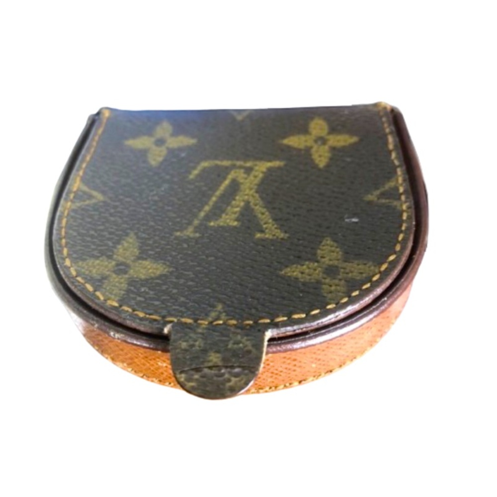 LOUIS VUITTON LV Monogram Coated Canvas Folding Coin / Pill Case